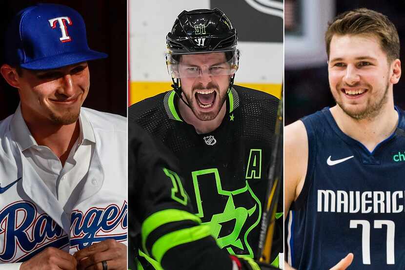Staff photos (from L to R): Rangers infielder Corey Seager, Stars forward Tyler Seguin,...