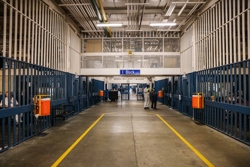 Inmates are housed in blocks at the Louie C. Powledge Unit, a Texas Department of Criminal...