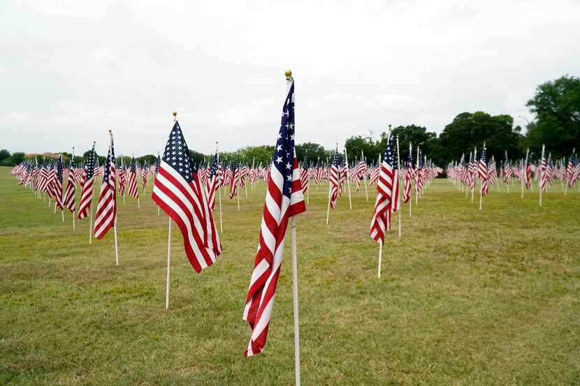 9/11 Memorial at Veterans Park in Arlington, Texas on Sunday, Sept. 5, 2021. (Lawrence...