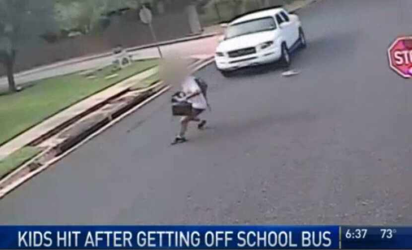 Video shows vehicles hitting two students this week in Austin, Texas.