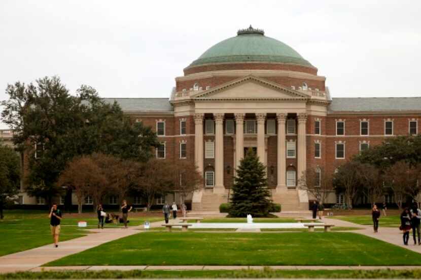  Dallas Hall on the campus of Southern Methodist University in University Park, Texas,...