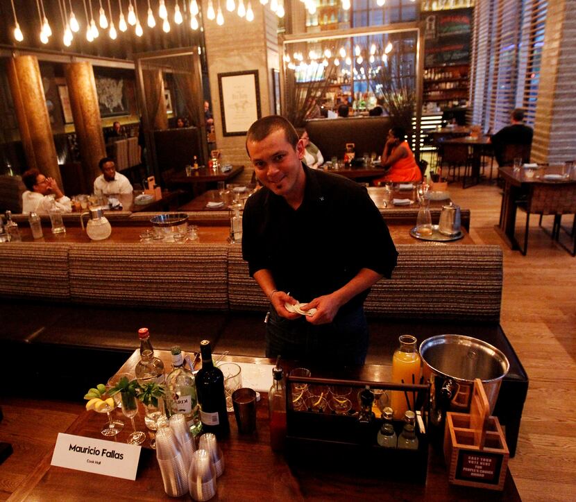 Bartender Mauricio Fallas of Cook Hall at the W Dallas in Victory Park. 
