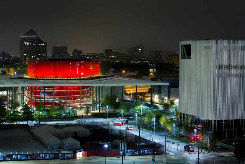 Foster + Partners designed the Margot and Bill Winspear Opera House with its red drum-shaped...