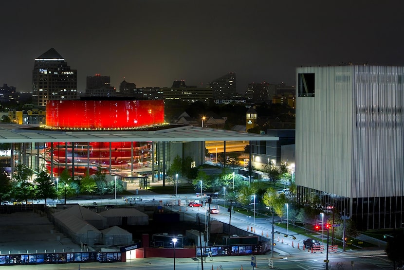 Foster + Partners designed the Margot and Bill Winspear Opera House with its red drum-shaped...