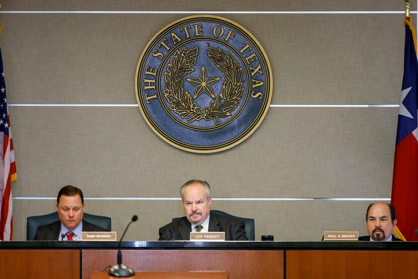 Executive director Bobby Wilkinson (left), chair Leo Vasquez (center) and board member Paul...