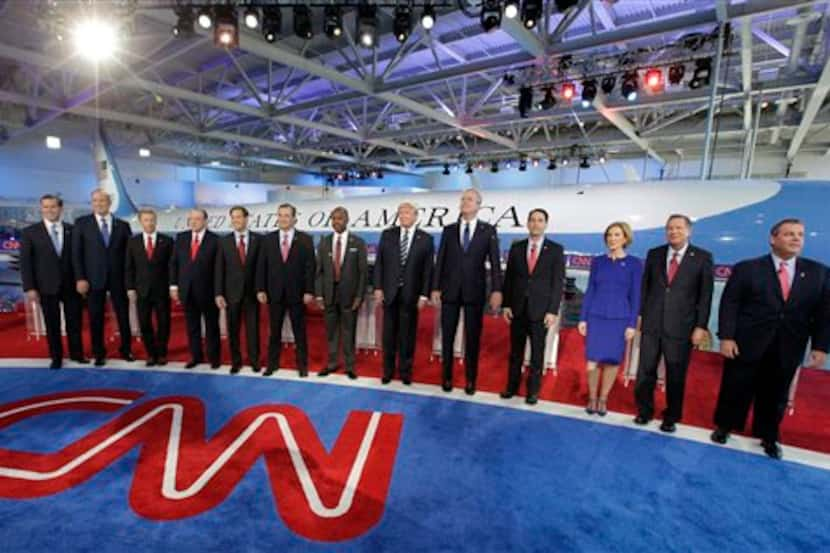  Republican presidential candidates, from left, former Pennsylvania Sen. Rick Santorum,...