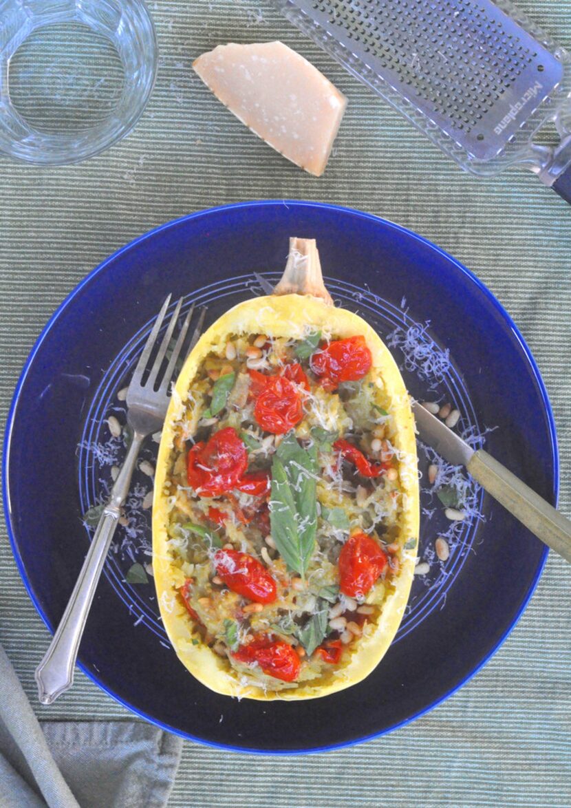 Spaghetti Squash with Pesto 