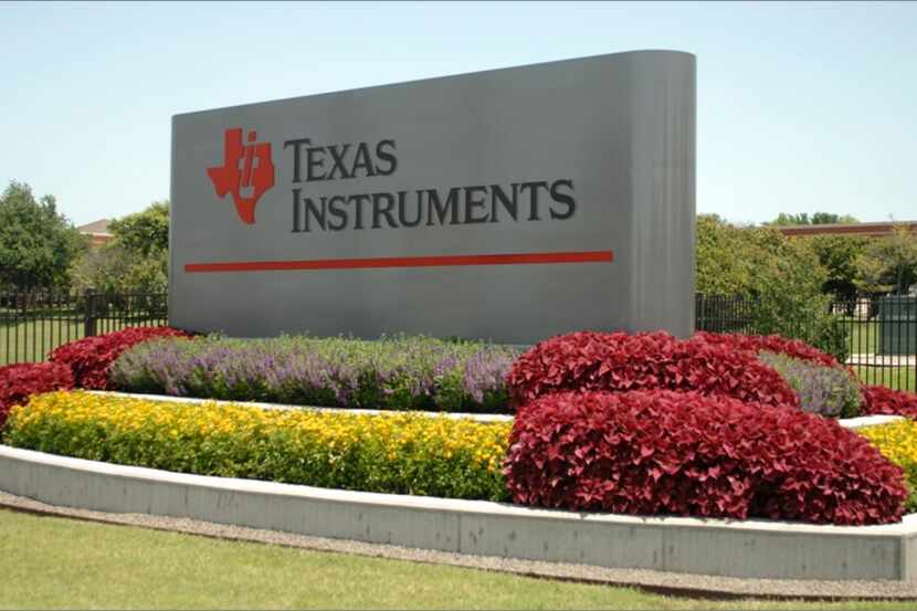 An entrance at Texas Instruments main campus in Dallas.