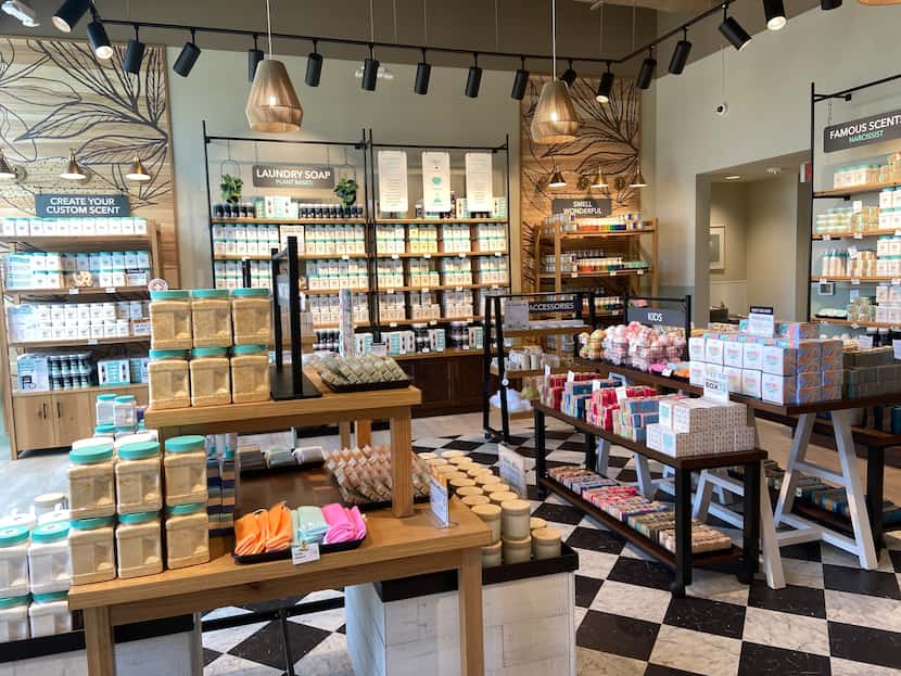 A large section of the new Buff City Soap store in Addison is devoted to its laundry...