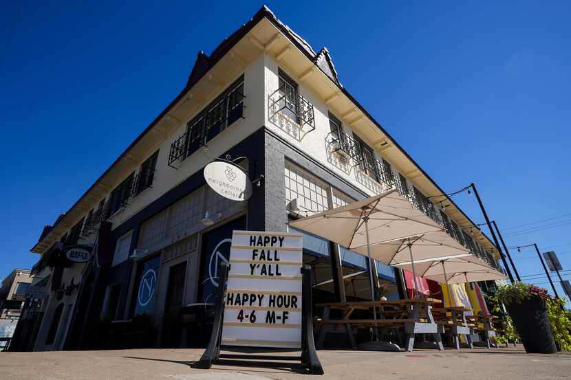 Exterior view of Neighborhood Cellar, a wine bar in Bishop Arts, on Thursday, Sept. 23,...
