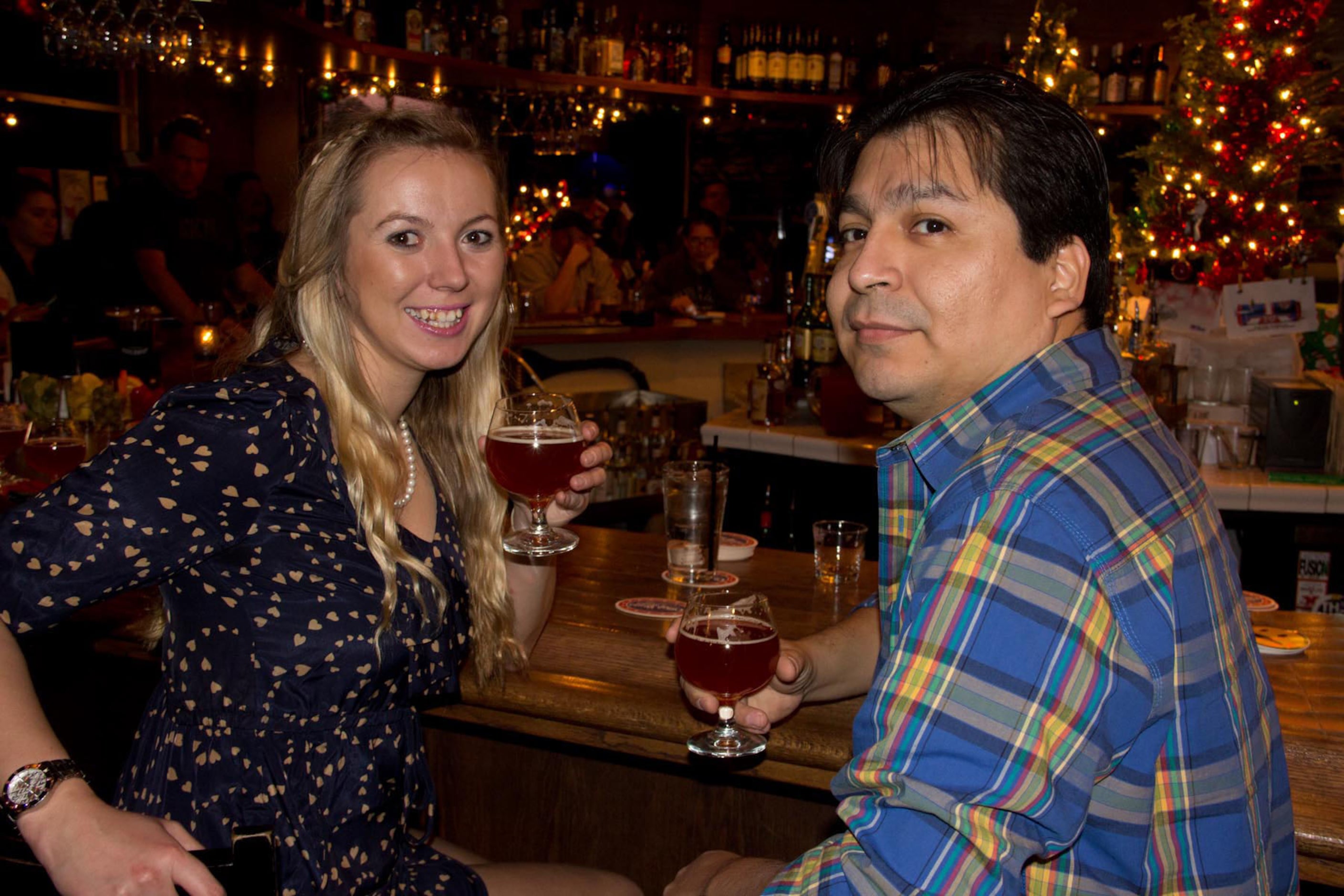 Melissa Boren and Johnny Garcia attended Goodfriend Beer Garden's "Hopocalypse" party on...