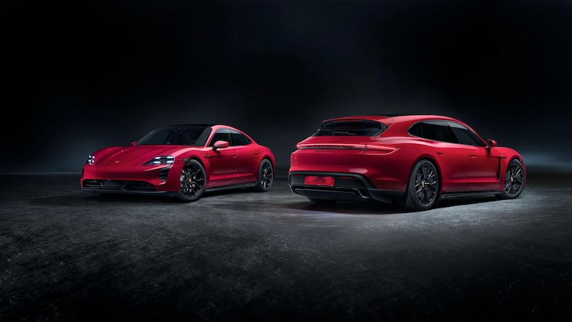 The Porsche Taycan GTS and GTS Sport Turismo.