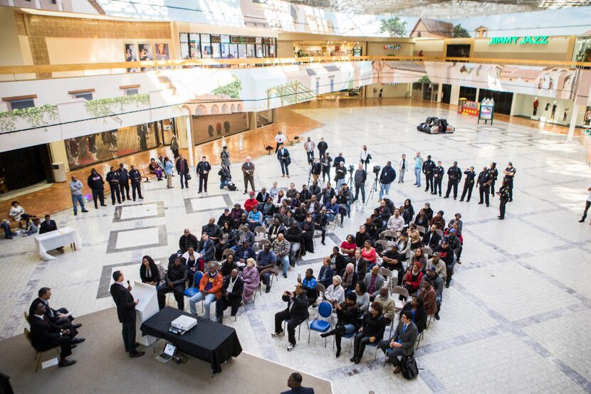 Community members gathered to see plans for the future of the mall formally known as Redbird...