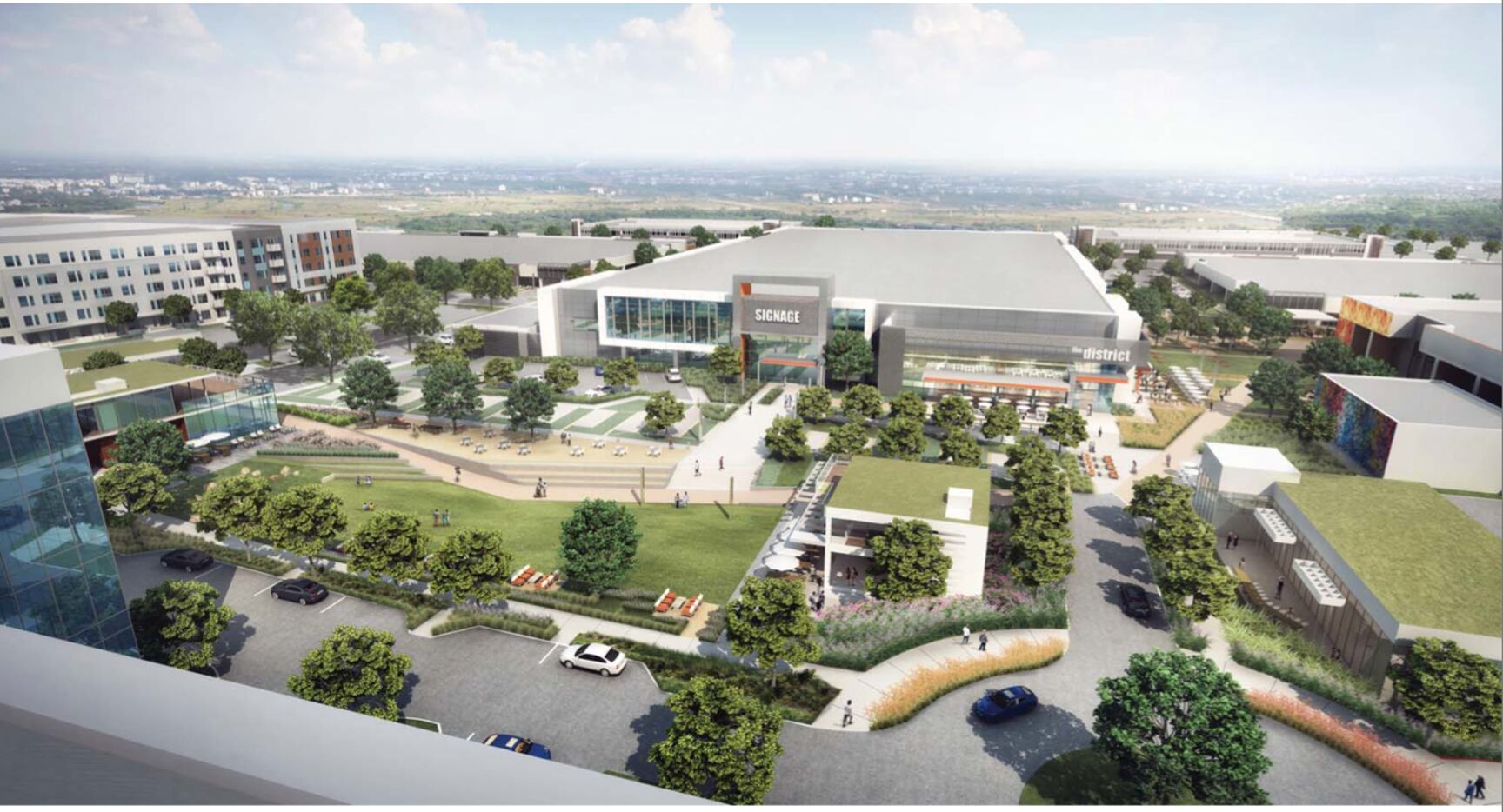 The Legacy Central development will add apartments, retail and a hotel to the old Texas...