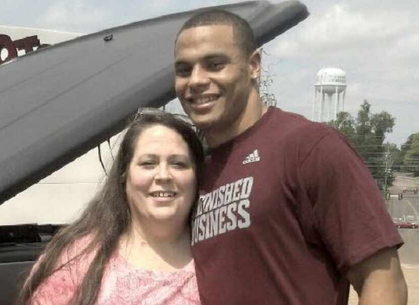 MSU quarterback Dak Prescott with his mom, Peggy Prescott. Submitted by the family in...