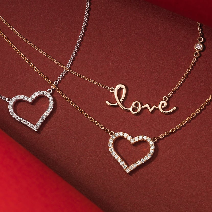 Blue Nile sells a variety of Valentine's Day jewelry, including diamond heart pendants and a...