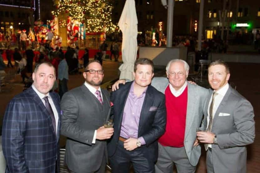 From left: Lewis Hall  and his son, Richard, with partners Dustin Rall, Scott Schuster and...