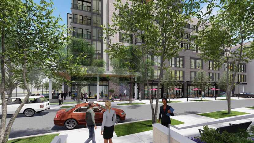 The apartment tower would be built on the site of two office buildings at Fairmount and...