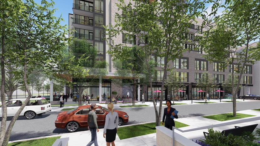 The apartment tower would be built on the site of two office buildings at Fairmount and...