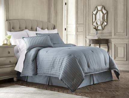 Royal Velvet 400tc Damask Stripe Egyptian Cotton Comforter Set, which includes matching...