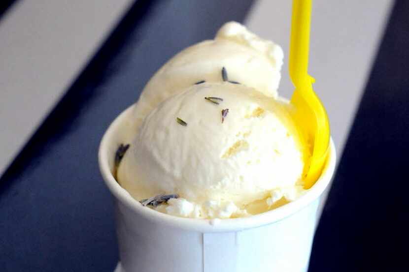 Here's Hill Country lavender and Texas Honey Bee Guild honey ice cream from Melt in Fort Worth.