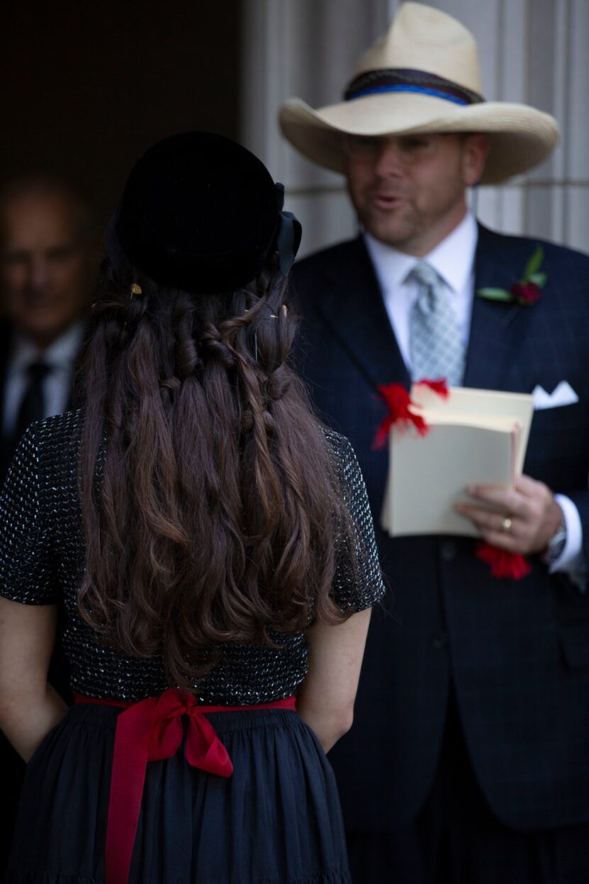 Guests including Margaret Fegan (back to camera) were expected to follow a dress code for...