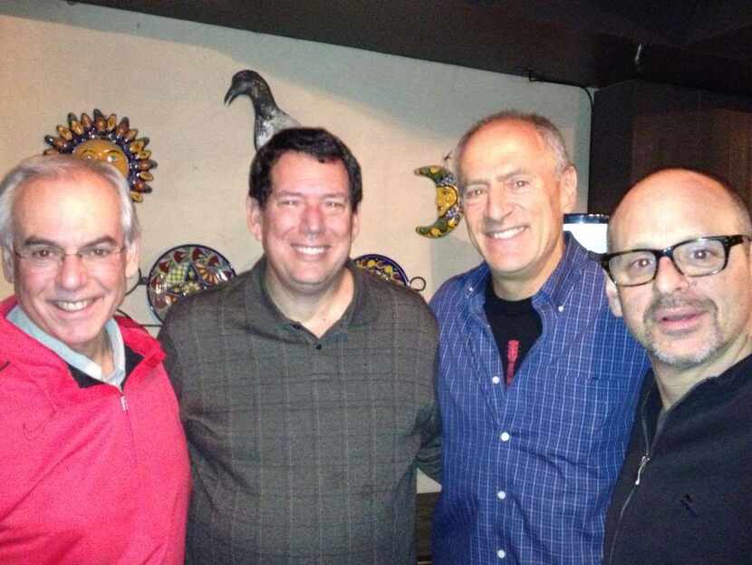 The four current announcers for Dallas' major sports teams. From left, Brad Sham (Cowboys),...