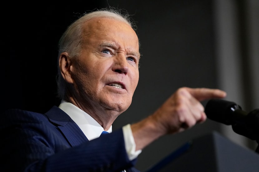 FILE - President Joe Biden speaks at the 2024 White House Tribal Nations Summit at the...