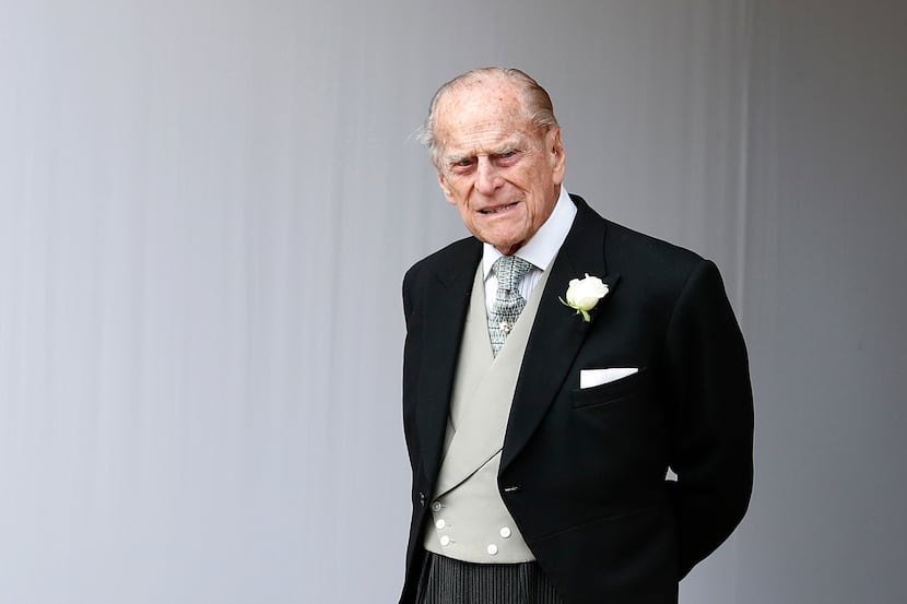FILE - In this Friday, Oct. 12, 2018 file photo, Britain's Prince Philip waits for the...