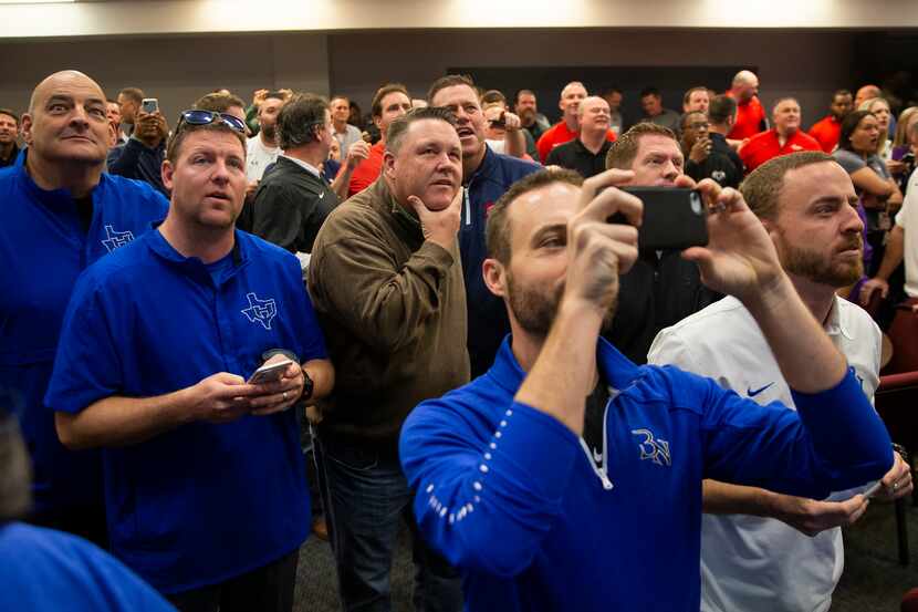 Dallas-area coaches and athletic directors react to the UIL realignment announcement at the...