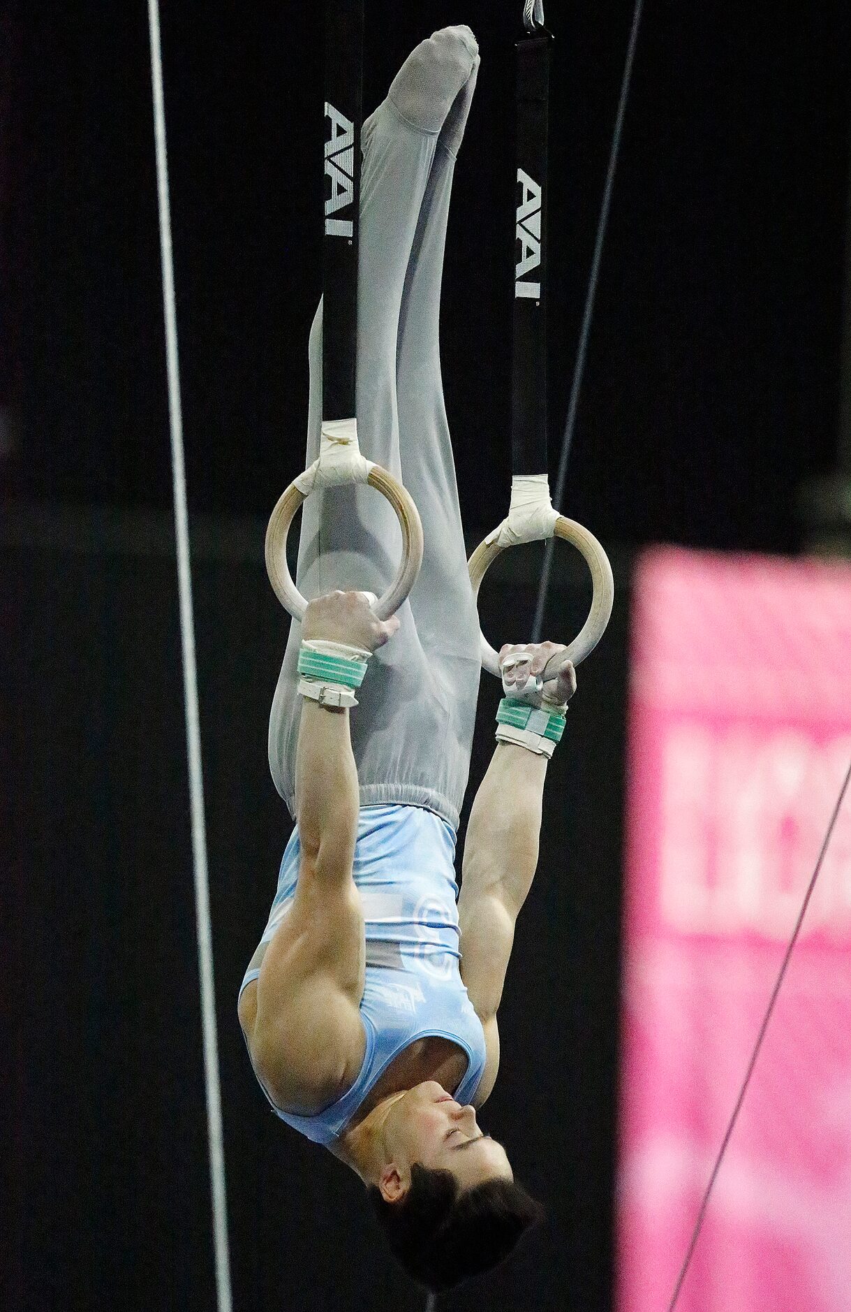 David Shamah from Region 3 competes in the rings during the mens finals at the USA...