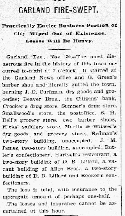 The Dallas Morning News snip was published on Dec. 1, 1899.