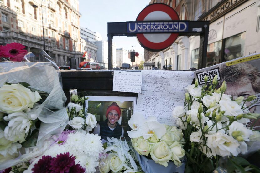 Floral tributes are placed at the scene where Italian Prince Filippo Corsini was killed on...