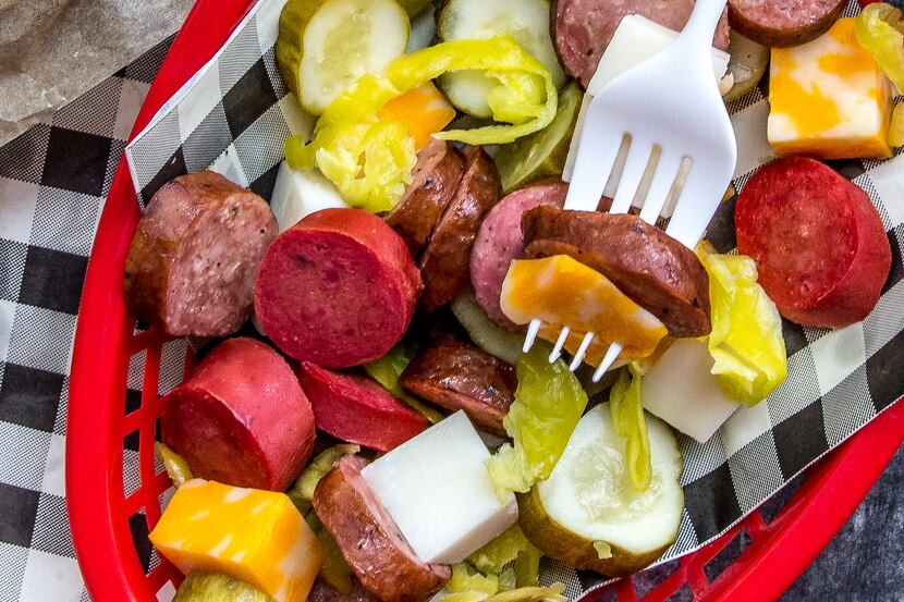 Sausage, Cheese and Pickle Platter is a recreation of a famous dish at Champy s Famous Fried...