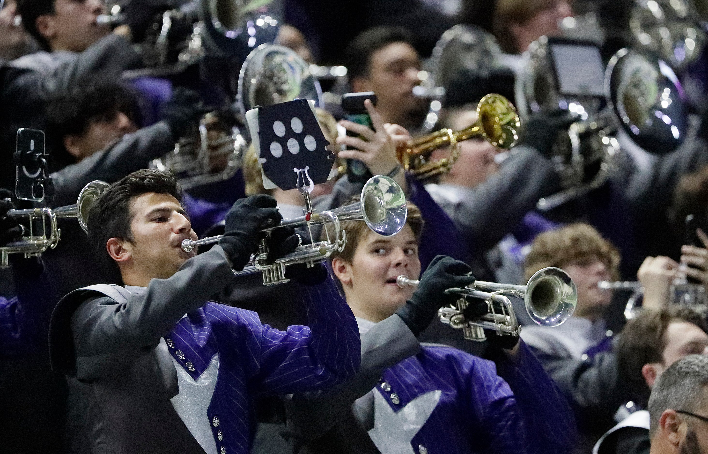 Lone Star High School marching band plays during action in the first half as Reedy High...