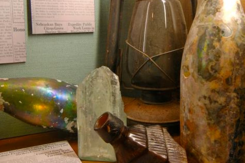
Artifacts found on the beach are included in the exhibits.
