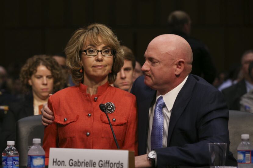 Former Rep. Gabrielle Giffords of Arizona, who survived an assassination attempt in 2011,...