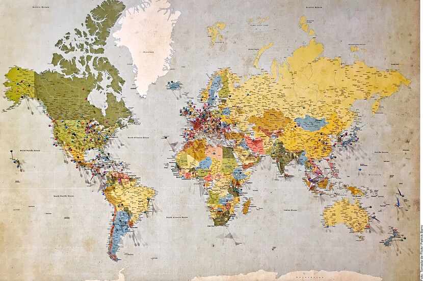 Foto de un mapa del mundo.