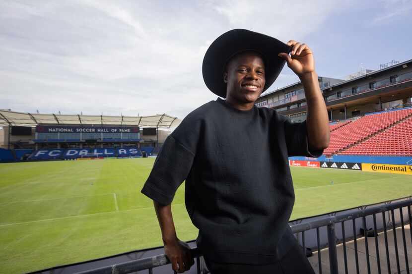 FC Dallas forward Bernard Kamungo poses for a photo at Toyota Stadium in Frisco on Monday,...