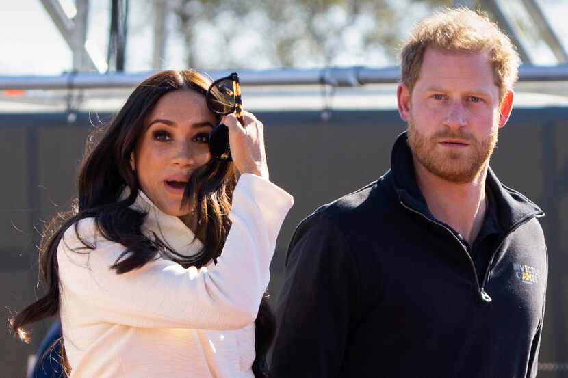 Prince Harry and Meghan Markle, Duke and Duchess of Sussex visit the track and field event...
