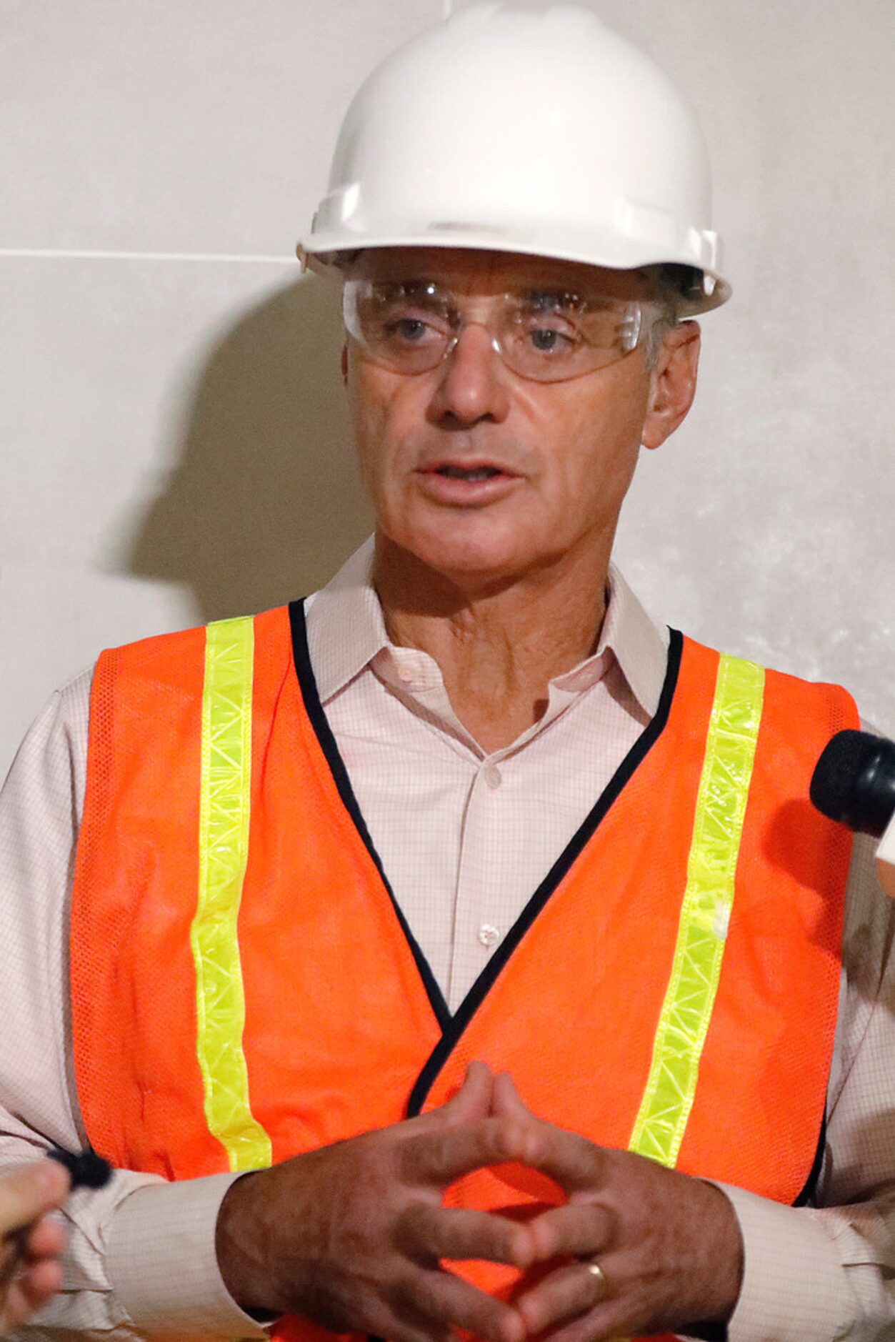 MLB commissioner Rob Manfred visited Globe Life Field in Arlington to view the construction...