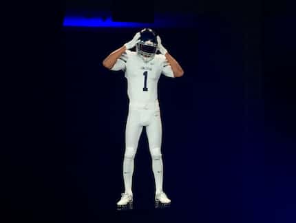 This hologram shows the color rush uniform for Lone Star High School.