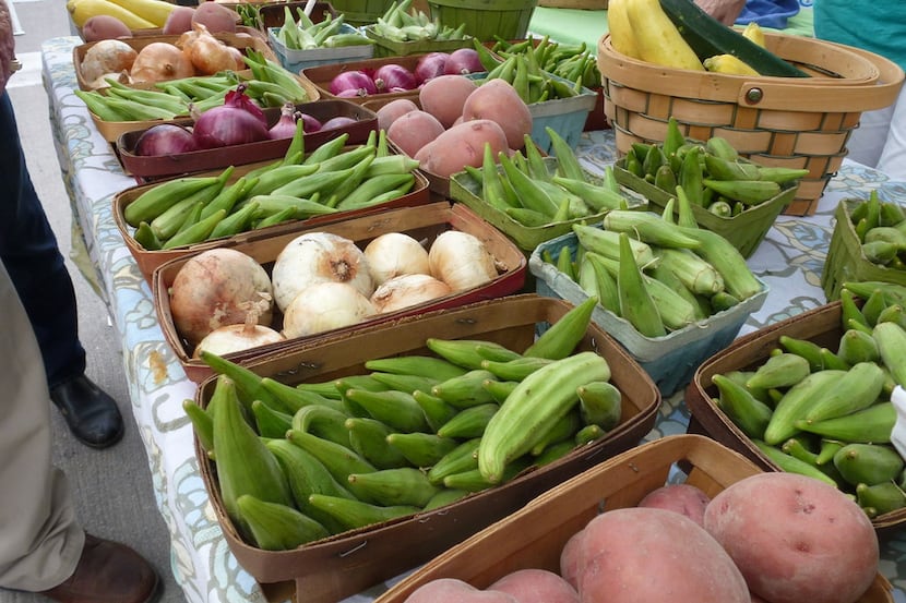 Whitsell Farms in Princeton had onions, zucchini and okra one Saturday at the McKinney...