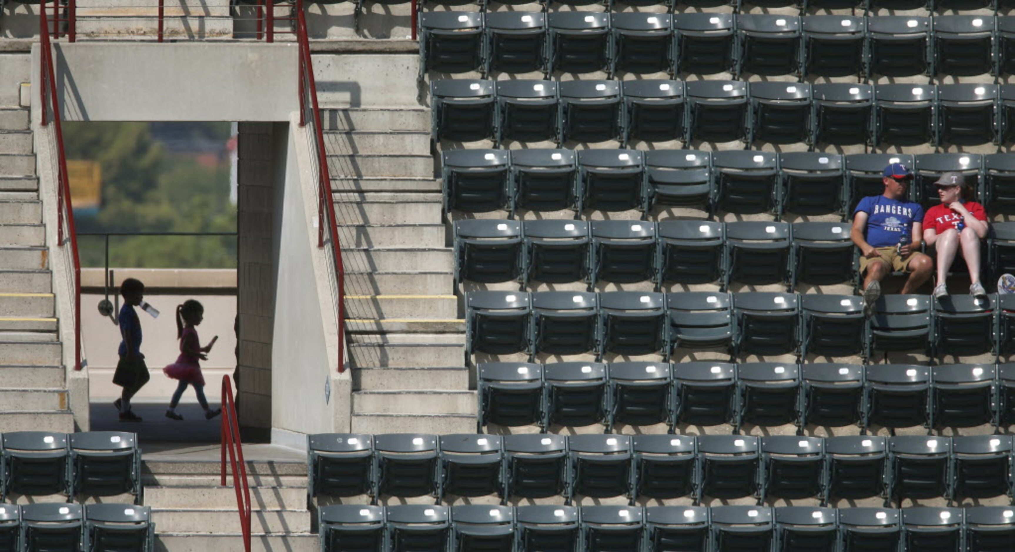 Fans watch the action from the third base upper deck during the Oakland Athletics vs. the...