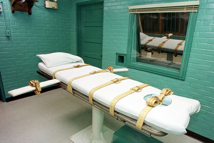 The execution chamber at the Texas Department of Criminal Justice Huntsville Unit in...