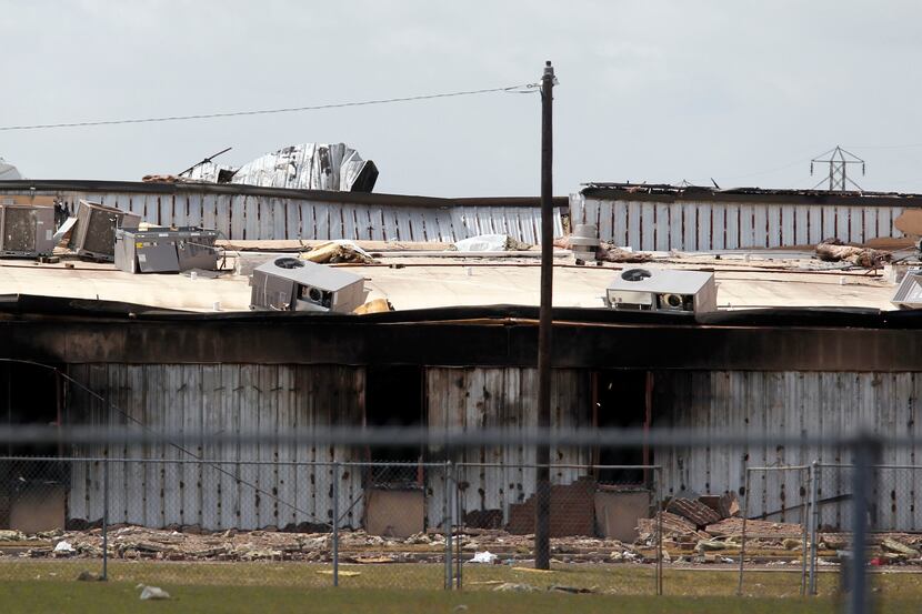 Part of the destruction at the West Intermediate School, caused by the explosion at the West...