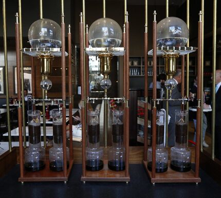 A Kyoto coffee drip system at Ascension Coffee at the Crescent  in Dallas, TX June 28, 2016.