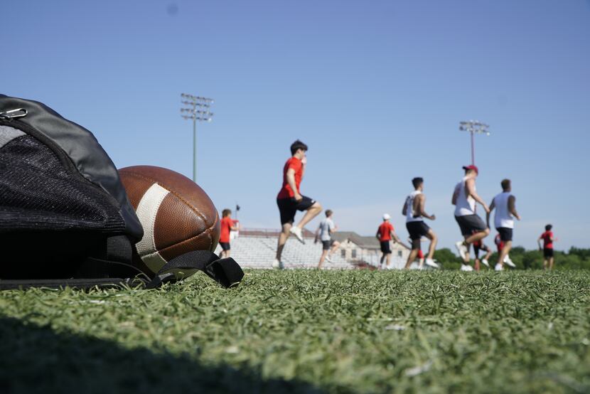 Workouts started for athletes at Fort Worth Christian School in North Richland Hills, Texas...