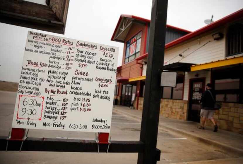 
The drive-thru menu lists all the favorites plus the early morning breakfast items at BBQ...