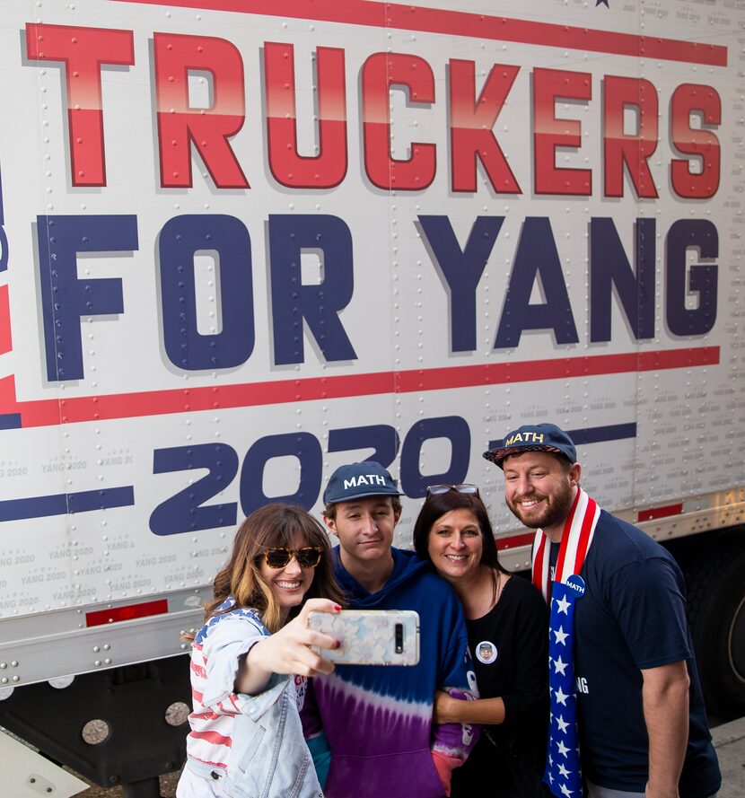 (From left) Courtney, Gunner, Becky and Cody Brown take a selfie before presidential...